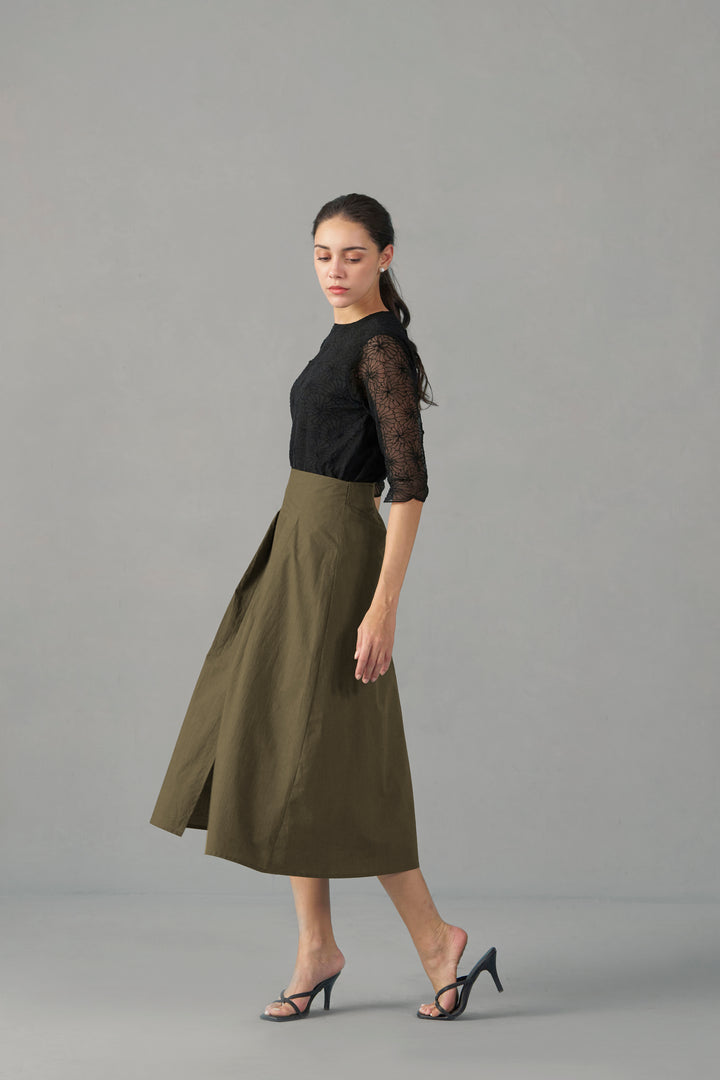 Black embroidered mesh top | Embroidered Tops for Women | leftside view
