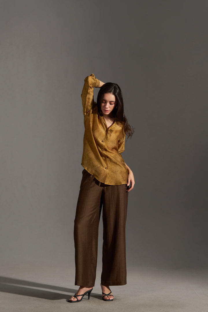WIDE LEG PLEATED TROUSERS