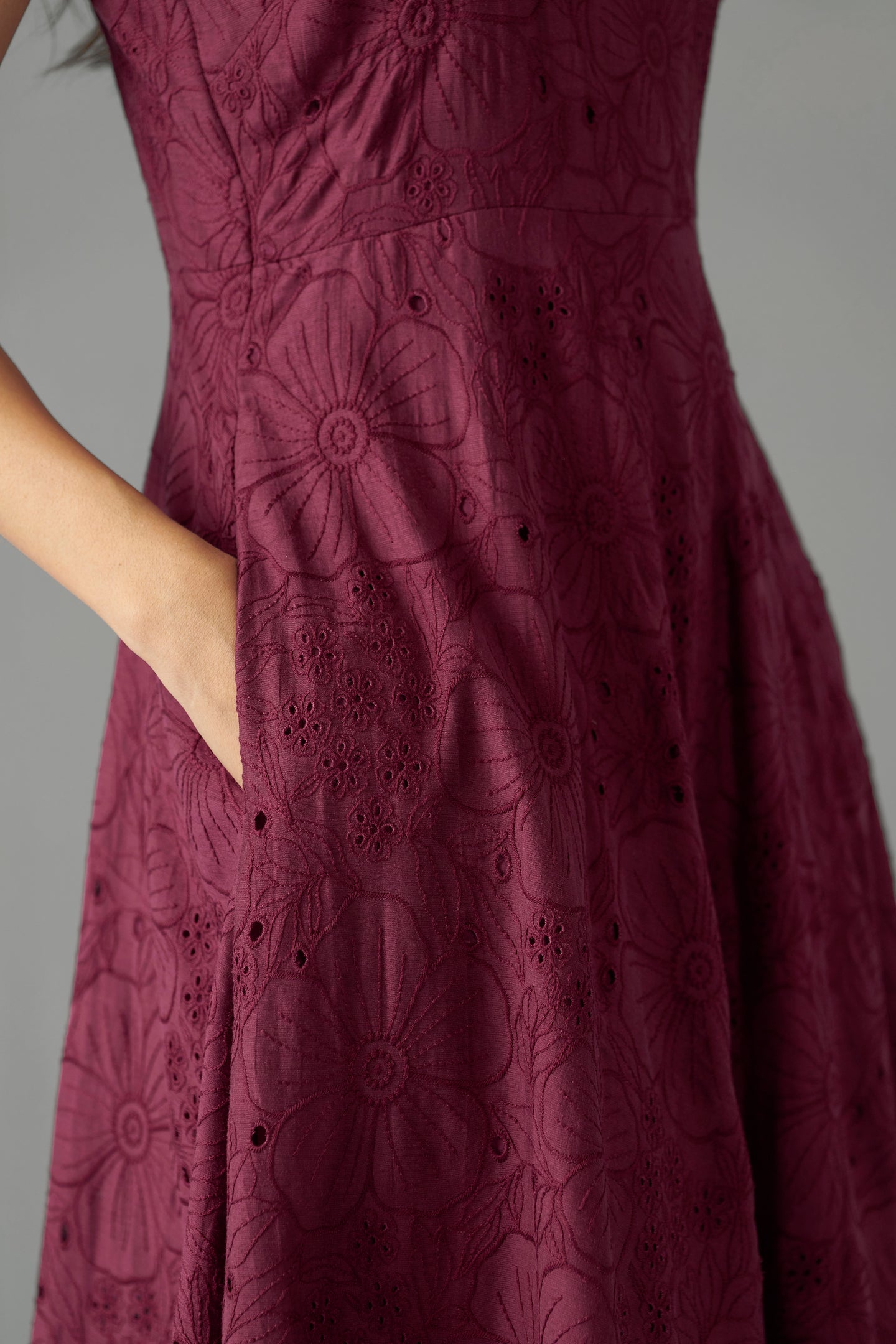 FLORAL EMBROIDERED MIDI DRESS | embroidary design image