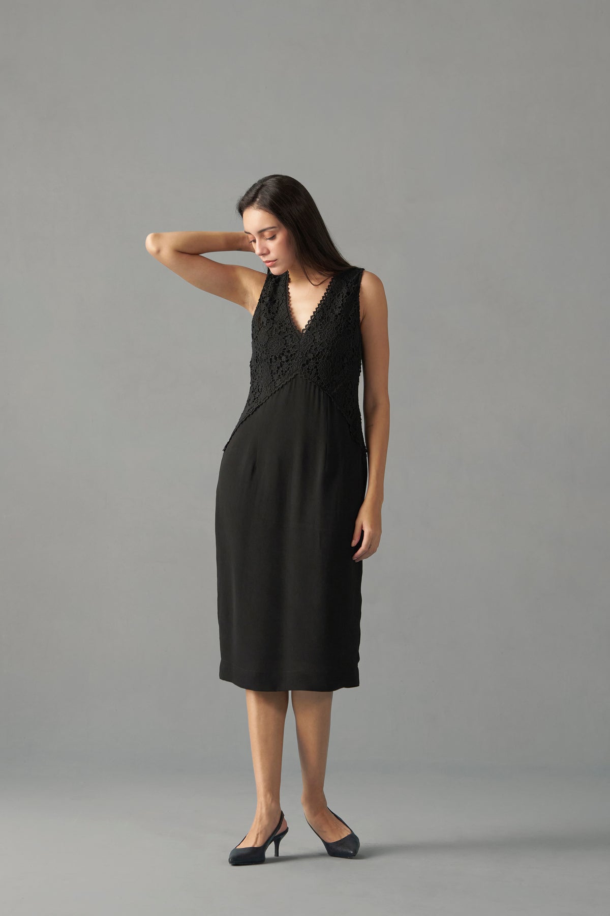 lace back midi dress Lace-Up Back Midi Dress bebe