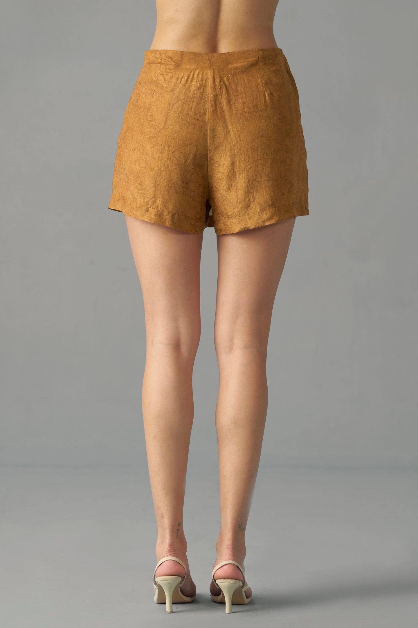 Musturd Printed Wrap Skorts for Women | backside view