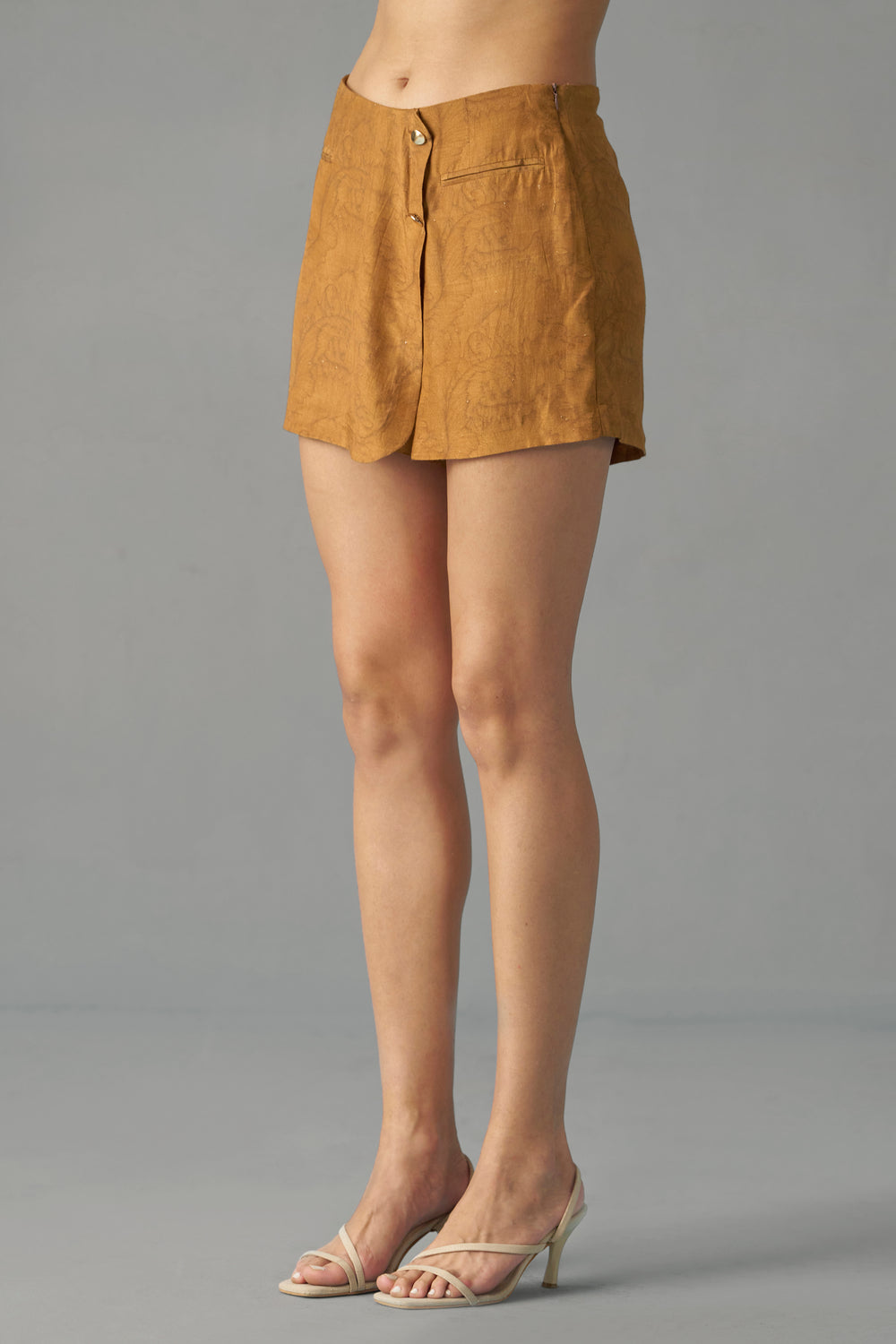 Musturd Printed Wrap Skorts for Women | side view