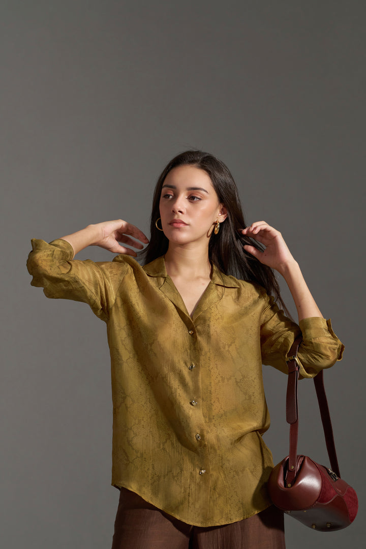  Snake Print Shirt for Women | front side half view