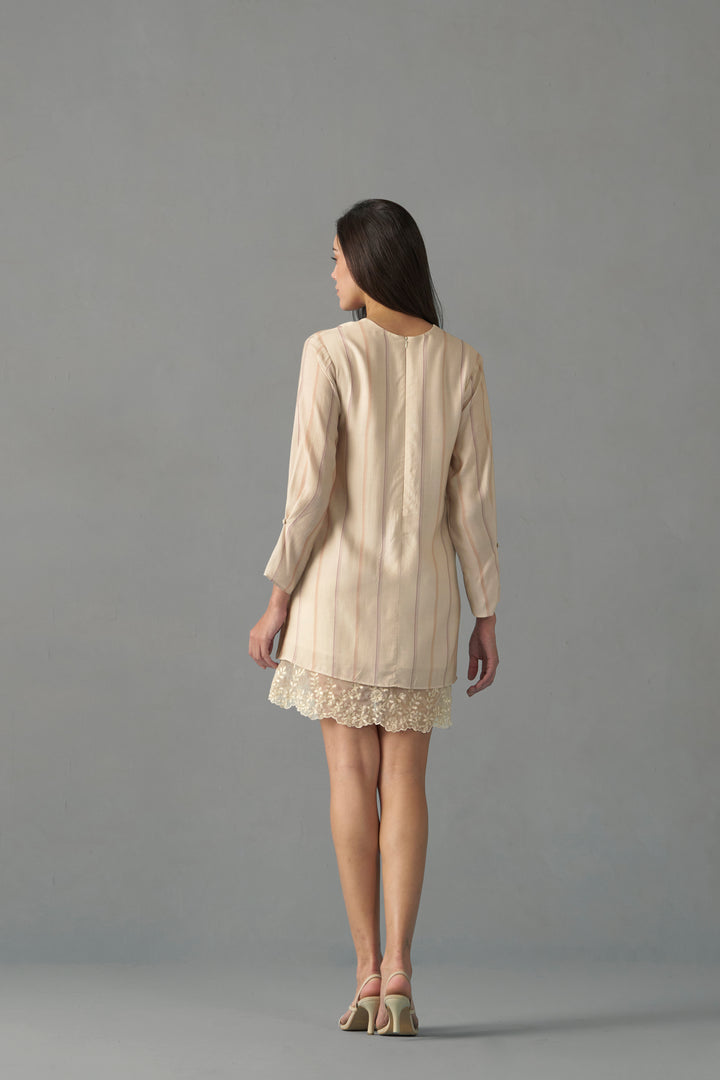 COMBINED EMBROIDERED HEM DRESS | BACKSIDE FULL IMAGE