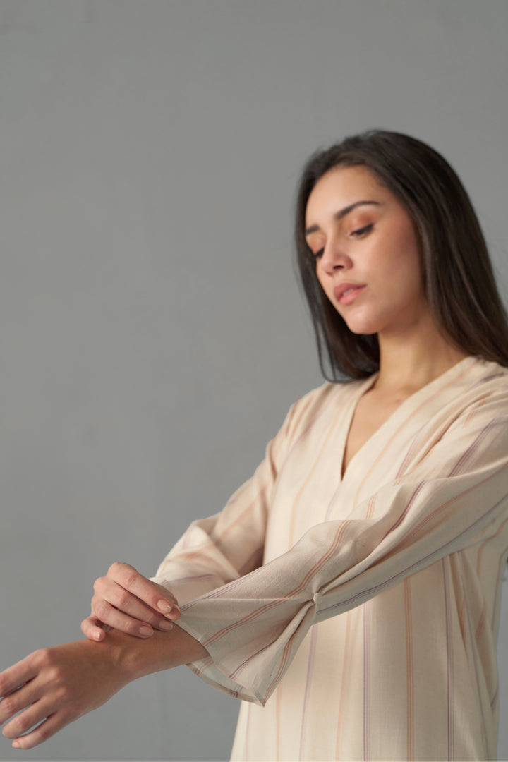 COMBINED EMBROIDERED HEM DRESS | FRONT UPPERSIDE IMAGE